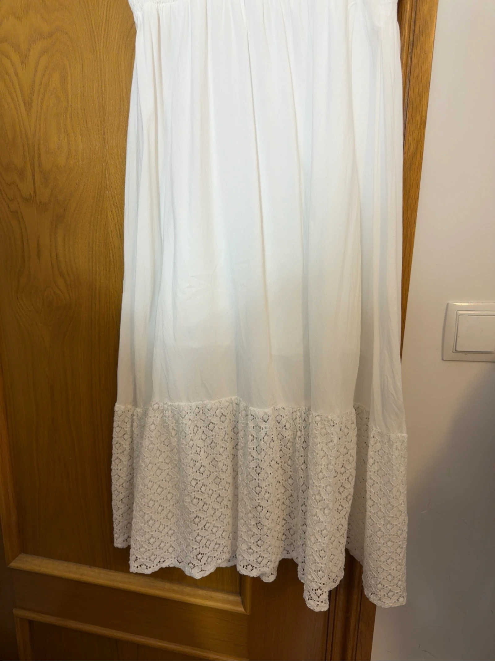 Witte viscose jurk met kant XL – photo 3